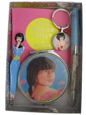 Purse Set Compact Mirror, Tweezers, Keychain, Ink Pen & Kate Spade Sunshine New